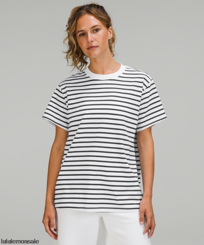 Lululemon Damen DELULU315 | All Yours Baumwoll T-shirt Yachtie Streifen